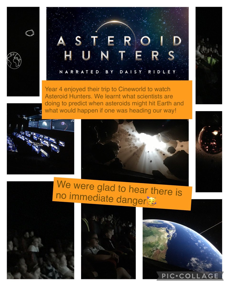 Year 4 enjoyed their trip to Cineworld, Ashton Moss to watch a special school screening of ‘Asteroid Hunters’. Lots of our children think they would make good scientists in the future! 🚀☄️#aspirations @MoorsidePA @MrsFoxMPA1 #MoorsidePAScience