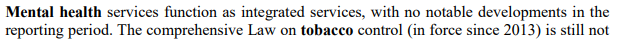 Every year the EU drops the exact same line on Mental Health services in Kosova, with no further analysis. These are all pictures from reports taken from various years. Mental health is obviously more complex than a single line and these reports do not do justice to the struggle.
