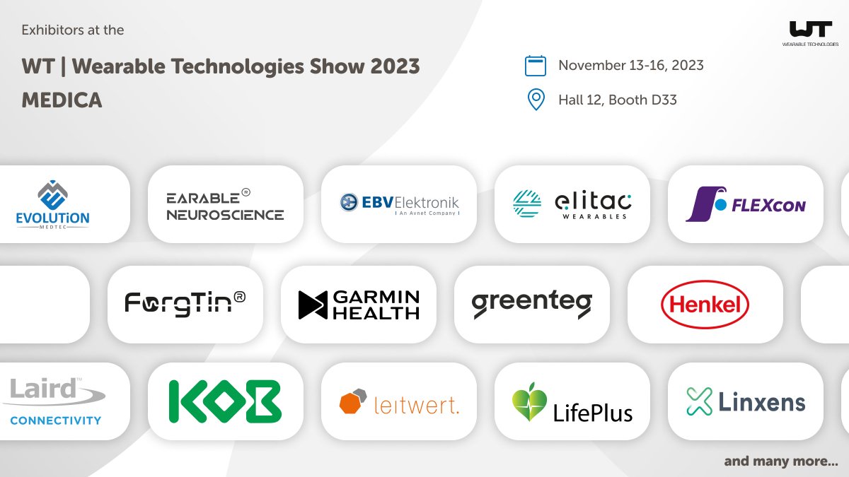 WearableTech's tweet photo. Meet the WT Team and our incredible #exhibitors at @MEDICATradeFair next week!
Come by hall 12, booth D33, and explore the latest #developments in the #wearable technologies sector🚀
#MEDICA2023 #WTMed2023 https://t.co/dLAIx8xU0C