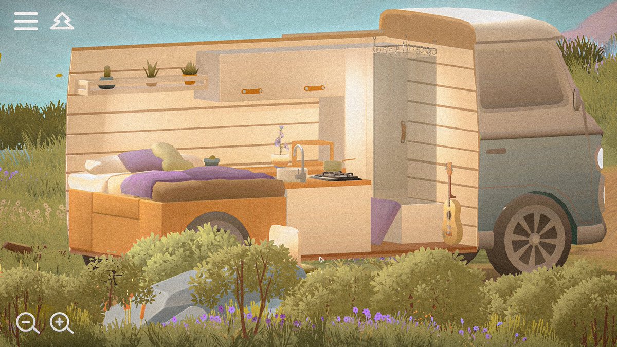 Happy #Wishlistwednesday ! 

Camper Van: Make it Home 🚚🪴 a game about camperizing vans inspired by Unpacking 📦

Customize and organize your own van
#IndieGameDev #indiegame