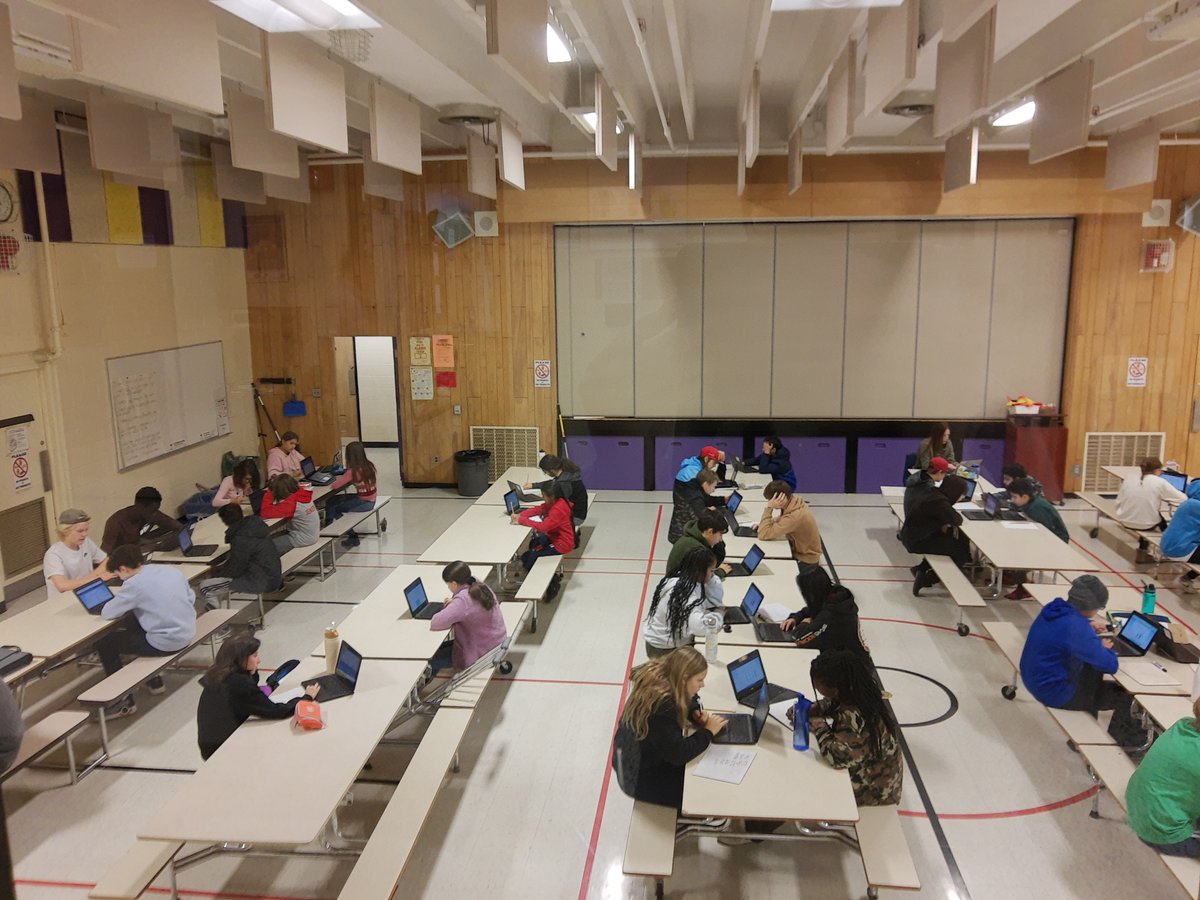 Grade 7/8 Students participating in Caribou Math Contest today!