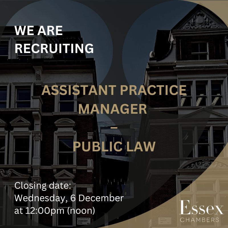 #ShineWith39 | We have an exciting roles for the position of Assistant Practice Manager for Public Law team.

More details and to apply at:
39essex.com/vacancy/assist…

#chambers #recruitment #legalrecruitment