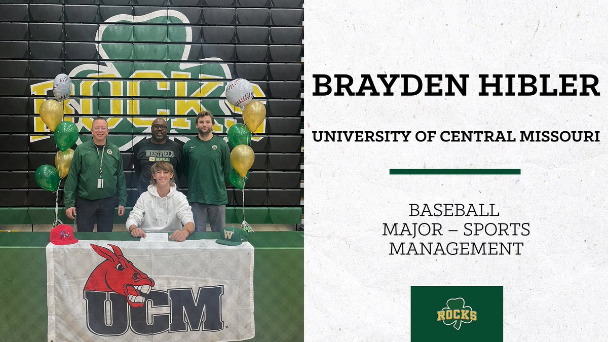 Westfield Rocks Athletics (@rocksathletics) on Twitter photo Congratulations to Brayden Hibler for continuing his academic and athletic career at <a href="/UCMMULES/">UCM Mules & Jennies</a>. โ๏ธโพ๏ธ Congratulations to Brayden Hibler for continuing his academic and athletic career at <a href="/UCMMULES/">UCM Mules & Jennies</a>. โ๏ธโพ๏ธ