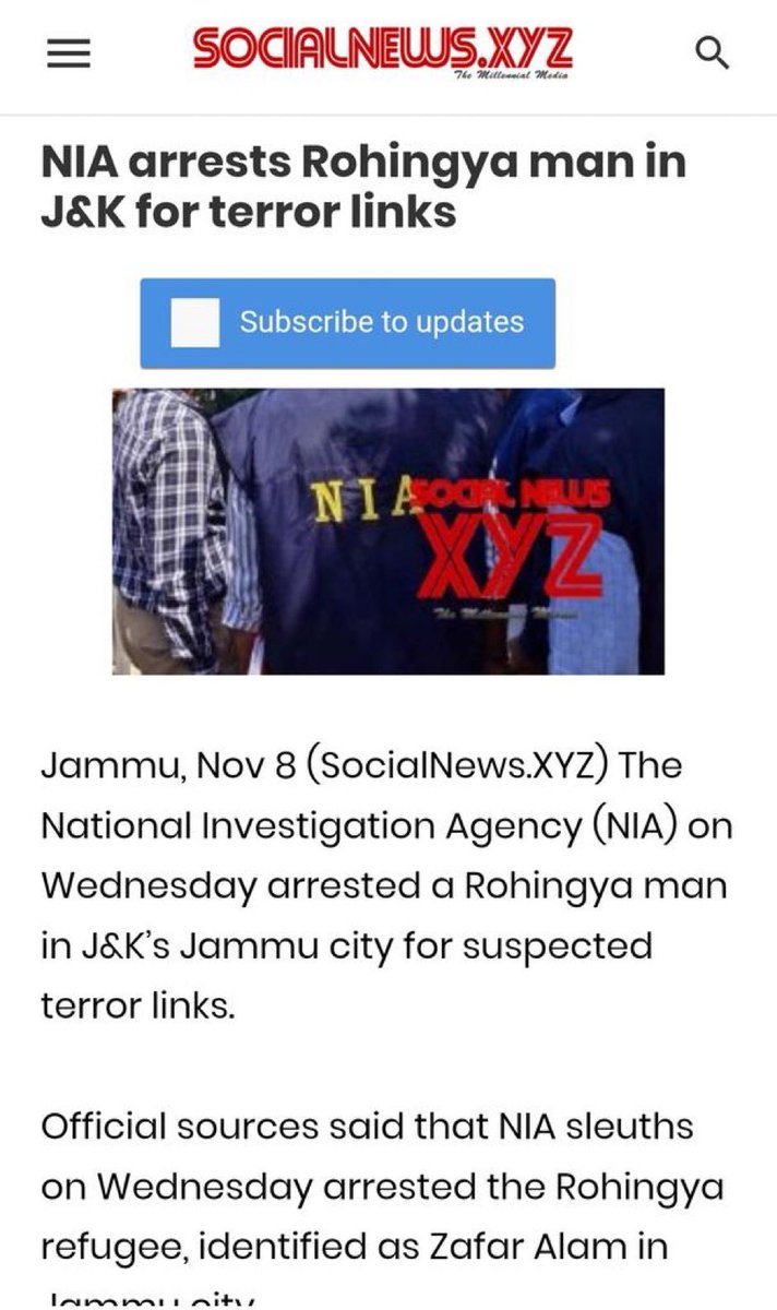 A Rohingya man was arrested in J&amp;K for terror links
It is suspected that he has links to the bomb blast in Kwakta in Manipur
This shows very clearly the terror links of the #KUKIZOnarcoterrorists and how far they will go
