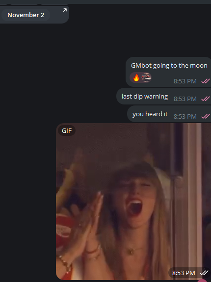 PinkyEth's tweet photo. Been shilling $GMBT since launch , every dip in my private pushing it like it's my own baby

now it's sitting at 800k reached 1m and more to come we are going to multi millions babies https://t.co/Wd6huRziCj