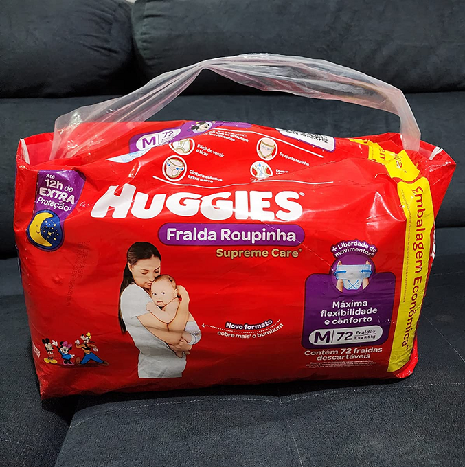 Fralda Huggies Supreme Care Roupinha M – 72 fraldas