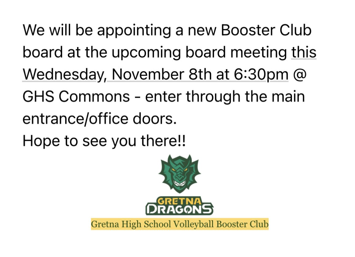 Gretna High School VB Booster Club tweet media