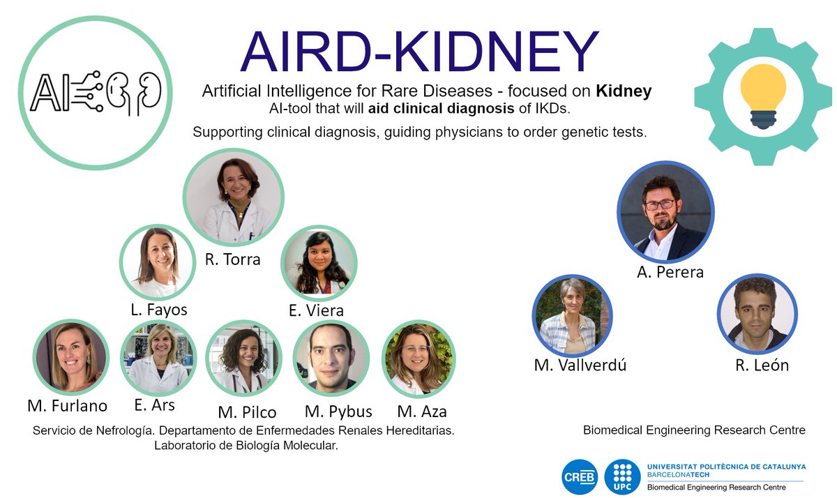 #AIRDkidney #INNOPau està liderat per #NefroPuigvert amb la col·laboració de #CREB @la_UPC. 👉Participen especialistes en #nefrologia, #geneticamolecular i #bioinformatica. 👥@torraroser @lfayosarizon @ervierar @m_furlano @bet_ars @melipilco @marcpybus i Miriam Aza