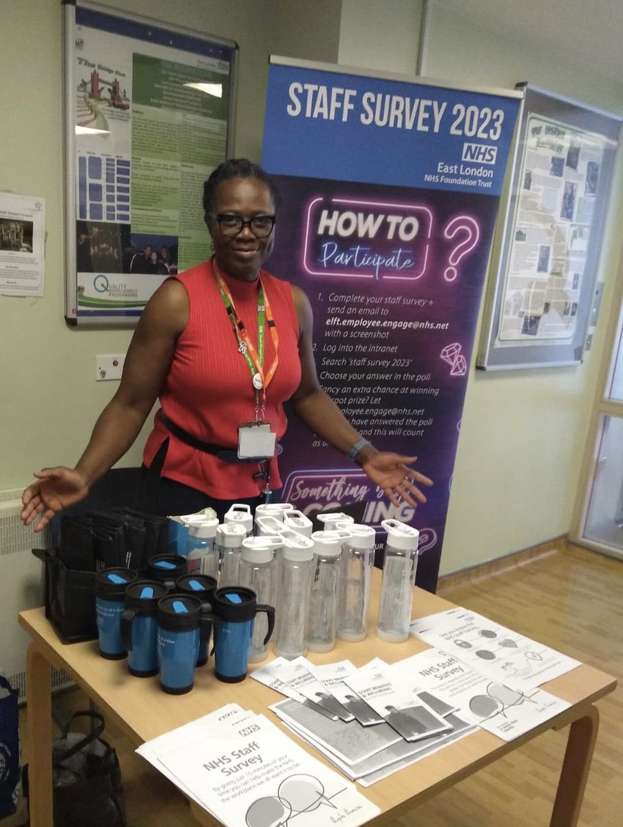 @NHS_ELFT @ELFT_Engagement #NHSS Staff Survey Roadshow. #WolfsonHouse on 7/11. Have you filled in the staff survey this year? We want to here from you! #NHSPeoplePromise #NHSStaffVoice 
#NHSStaffExperience
#NHSStaffWellbeing