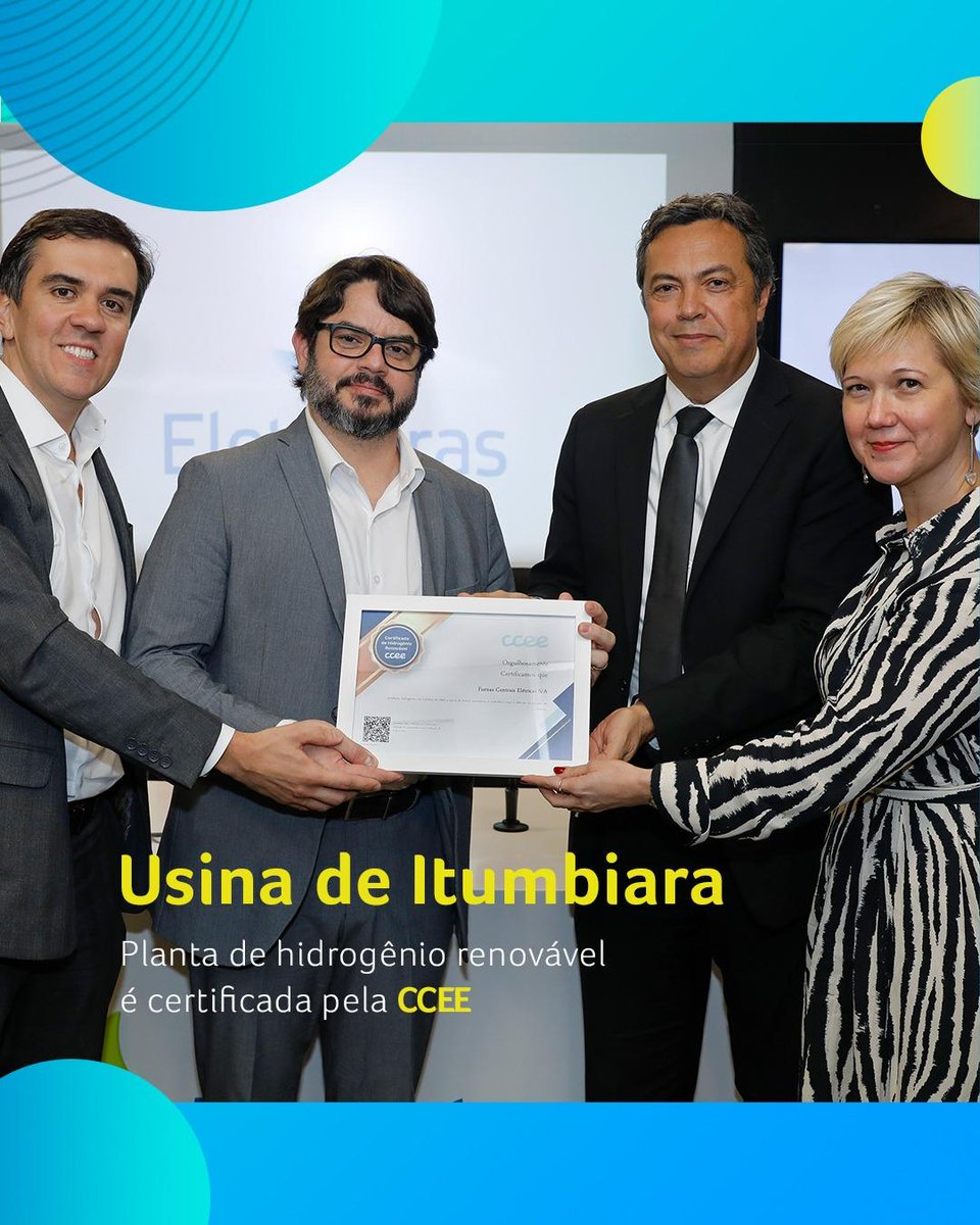 Nossa planta de produção de hidrogênio renovável em Itumbiara recebeu a certificação da Câmara de Comercialização de Energia Elétrica (CCEE), que comprova que o hidrogênio é produzido a partir de fontes renováveis.
Saiba mais: eletrobras.com/pt/Lists/notic…