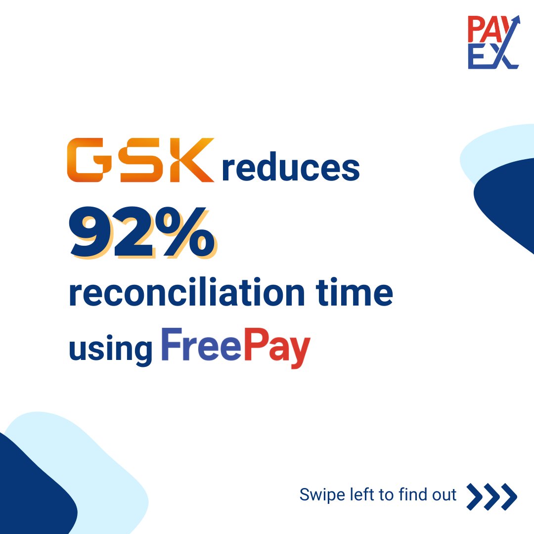 GlobalPayEX's tweet photo. GSK, experienced a 𝟵𝟮% 𝗿𝗲𝗱𝘂𝗰𝘁𝗶𝗼𝗻 in reconciliation time using 𝗙𝗿𝗲𝗲𝗣𝗮𝘆. 
 
Earlier, GSK’s finance teams relied heavily on error-prone manual back-office processes.

Know how GSK successfully solved their AR management challenges with Global PayEX. https://t.co/ZewmLk9onz