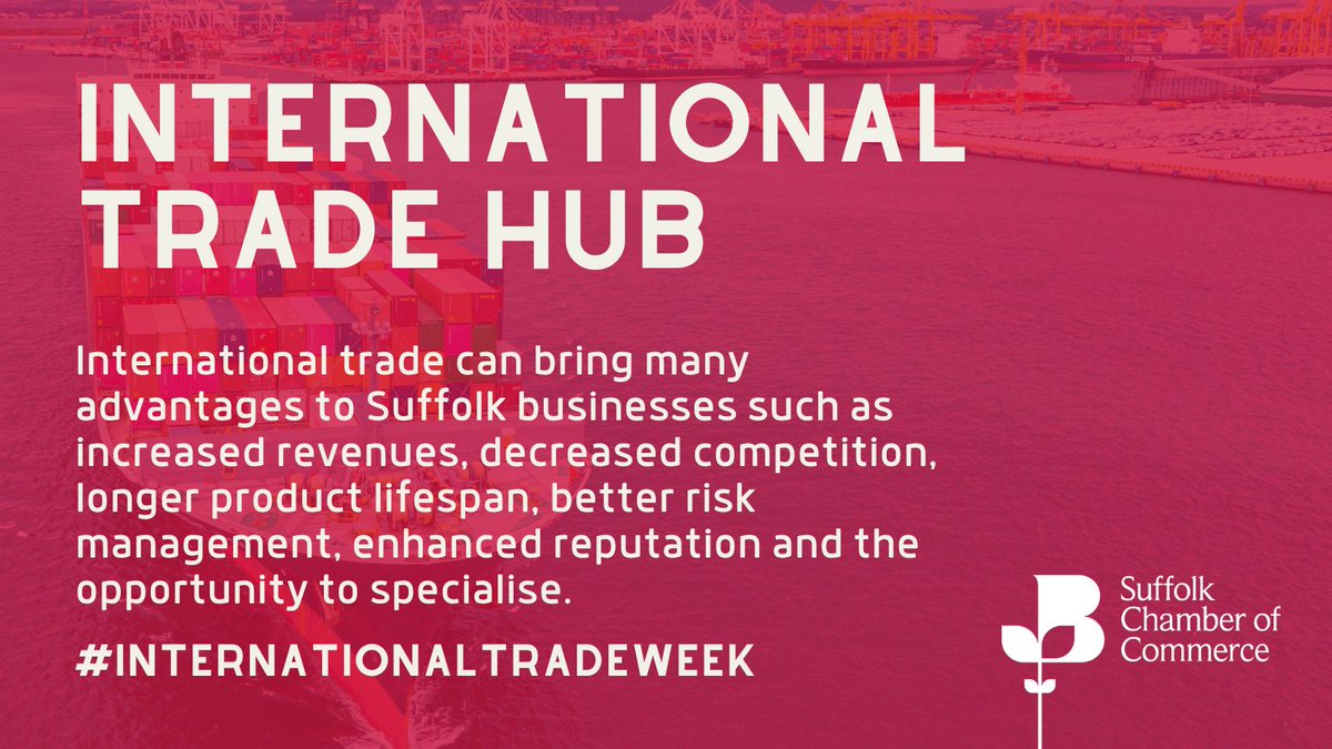 Unlock Your Business's Global Potential with the Chamber's International Trade Support!🌍📄 

Find out more about the International Support  suffolkchamber.co.uk/international-…

#ExportingMadeEasy #SuffolkBusiness #ITW2023 #TradeWeek #SoldToTheWorld #TradeWeek