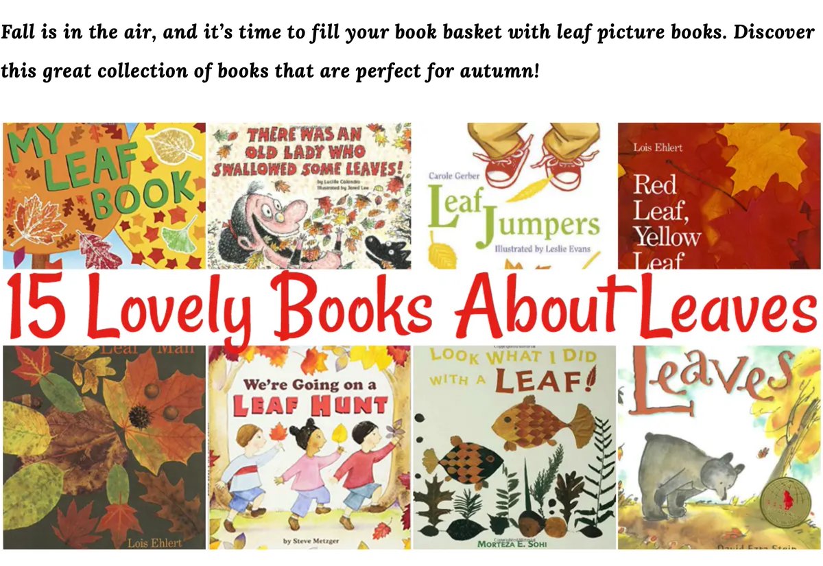 Leaf books! And I spy my book: MY LEAF BOOK among them! teachingwithchildrensbooks.com/leaf-picture-b…