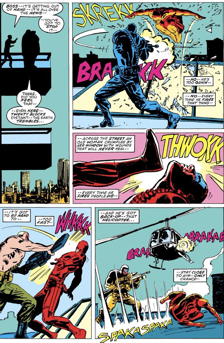 Daredevil vs. Nuke from Daredevil #233 by Frank Miller and David Mazzucchelli #Daredevil #Marvel #BornAgain #FrankMiller #DavidMazzucchelli #Comics