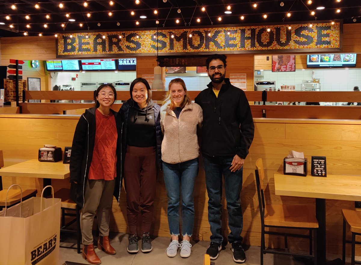 Class of 2024’s Geriatric Medicine Clinical fellows gather at Bears BBQ. Per Fellow, @SamRandhawaMD “We had a great time catching up and sharing fellowship experiences to date.” Fellows L to R: Emily Gao; Margaret Xu; Kimberly Glerum; and Samender Randhawa