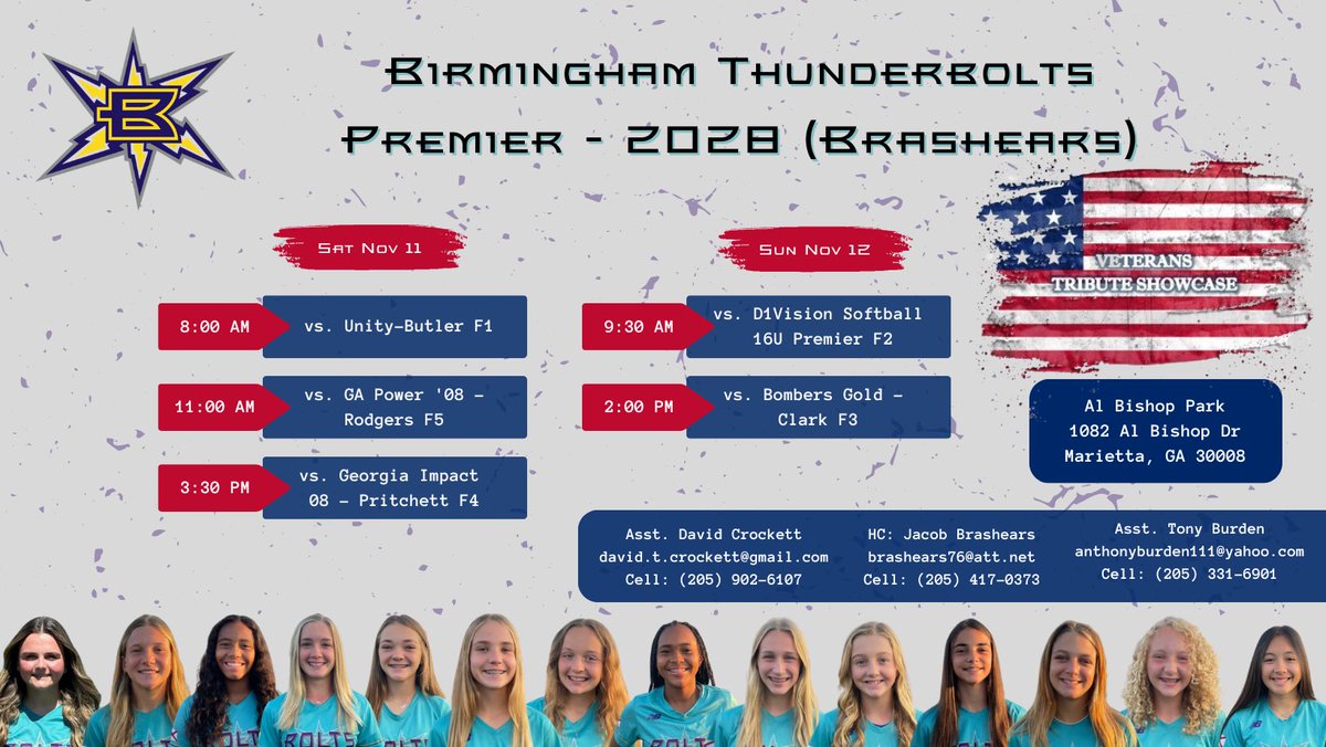 Time to rise and shine (⏰ ⬆️ 🌅). Next up these @BoltsOrg head east to the Veterans Tribute in the ATL. Coaches you can find them with the 16u division at the Al Bishop location. 🇺🇸🇺🇸 #BoltsBoom #TrainedByRock