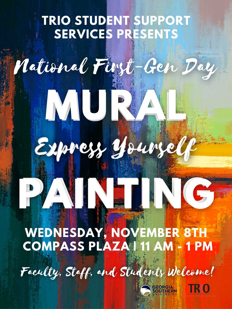 trioarmstrong's tweet image. Happy National Celebrate First-Gen College Students Day! 

Join us today at Compass Plaza from 11 AM - 1 PM to Express YOURSELF!

#CelebrateFirstGen #nationalfirstgenerationcollegestudentday #firstgenproud #firstgen #TRIOStudentSupportServices #HailSouthern #TRIOEagles