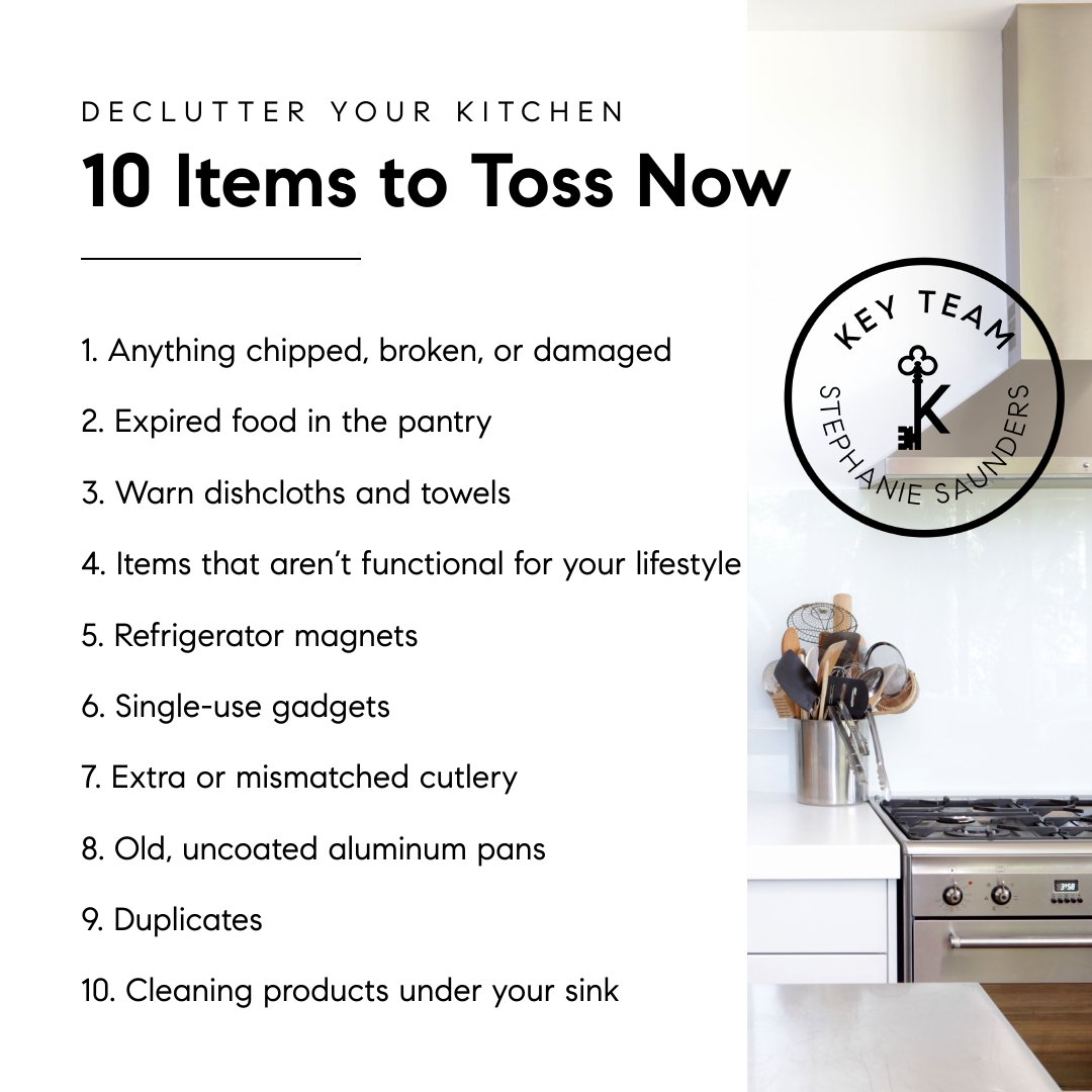 teambostonhomes's tweet image. 🧹Kitchen Cleanup: Say Goodbye to Clutter with These 10 Must-Toss Items! 🗑️🏠
#SellYourHouseWithSteph #KitchenCleanup #DeclutterYourKitchen