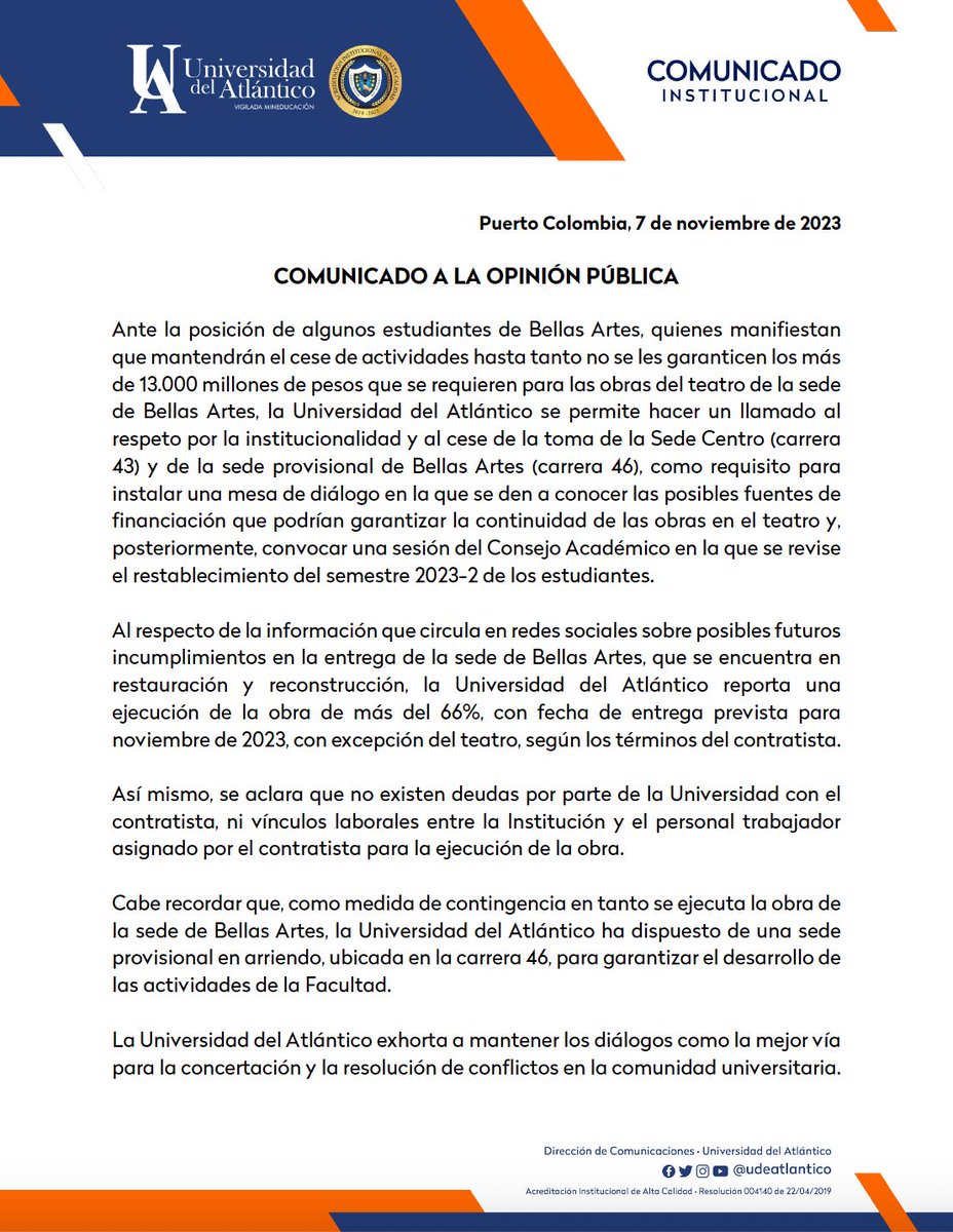 udeatlantico's tweet photo. #UAInforma https://t.co/tOJTFeH45b