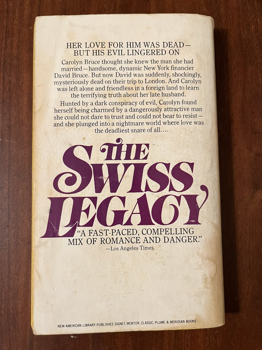 PaperbackPapa's tweet image. This is a nifty little thriller from 1974 by an author I didn’t know. The back cover blurb got me to pull 50 cents out of my pocket. Maybe it moved a tad slow in places, but it is extremely well-written and fun. I’ll be looking for more of her stuff.