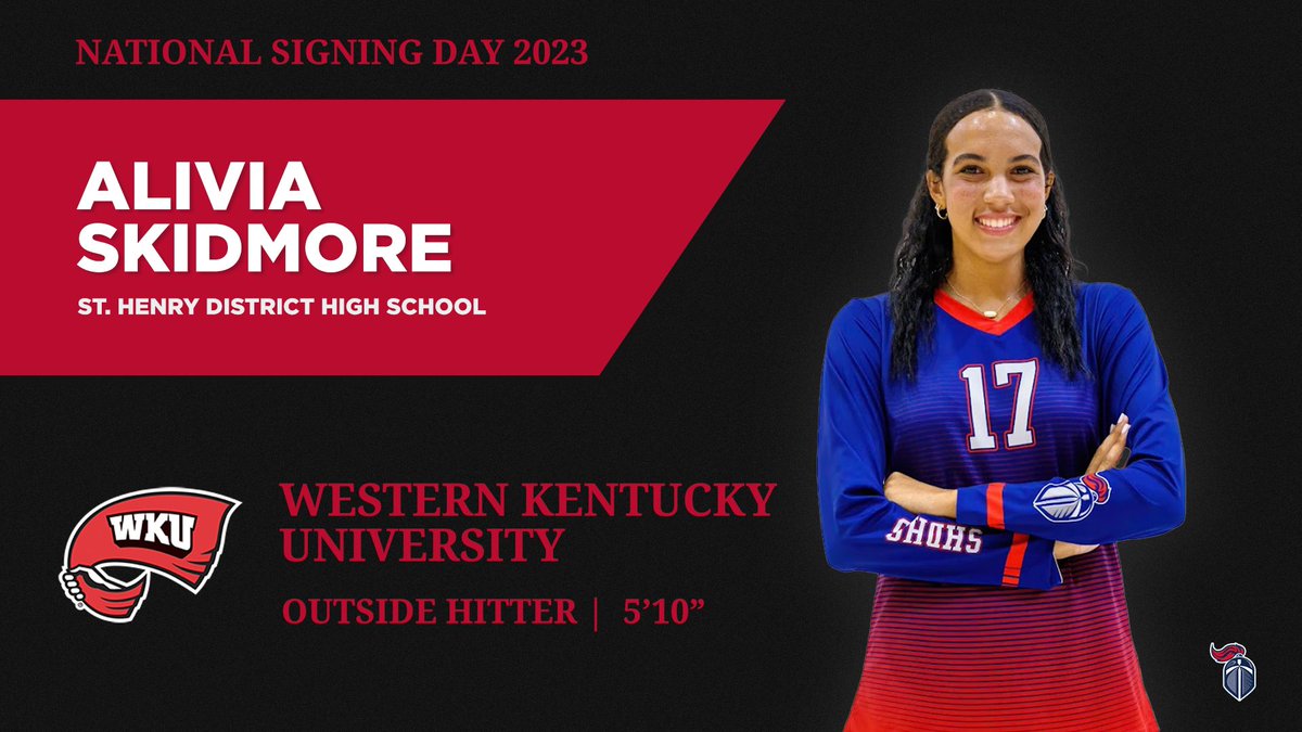 St. Henry Athletics (@sthenrysports) on Twitter photo Alivia Skidmore will be signing her National Letter of Intent today! Next year Alivia will be a WKU Hilltopper, continuing her volleyball career with <a href="/WKUVolleyball/">WKU Volleyball</a> .
Congratulations to Alivia on her outstanding career as a Crusader. Good luck next year Alivia! Alivia Skidmore will be signing her National Letter of Intent today! Next year Alivia will be a WKU Hilltopper, continuing her volleyball career with <a href="/WKUVolleyball/">WKU Volleyball</a> .
Congratulations to Alivia on her outstanding career as a Crusader. Good luck next year Alivia!
