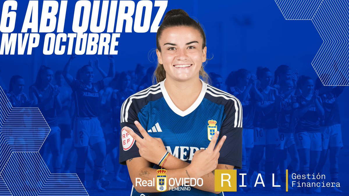 <a href="/rialgestion/">rialgestion</a> 🗳️💙 ¡OVIEDISTAS! (3/4)

🔁💙 RT o MG para votar a Abi Quiroz como Jugadora <a href="/rialgestion/">rialgestion</a> del Mes de OCTUBRE

#RealOviedoFemenino 🔵⚪