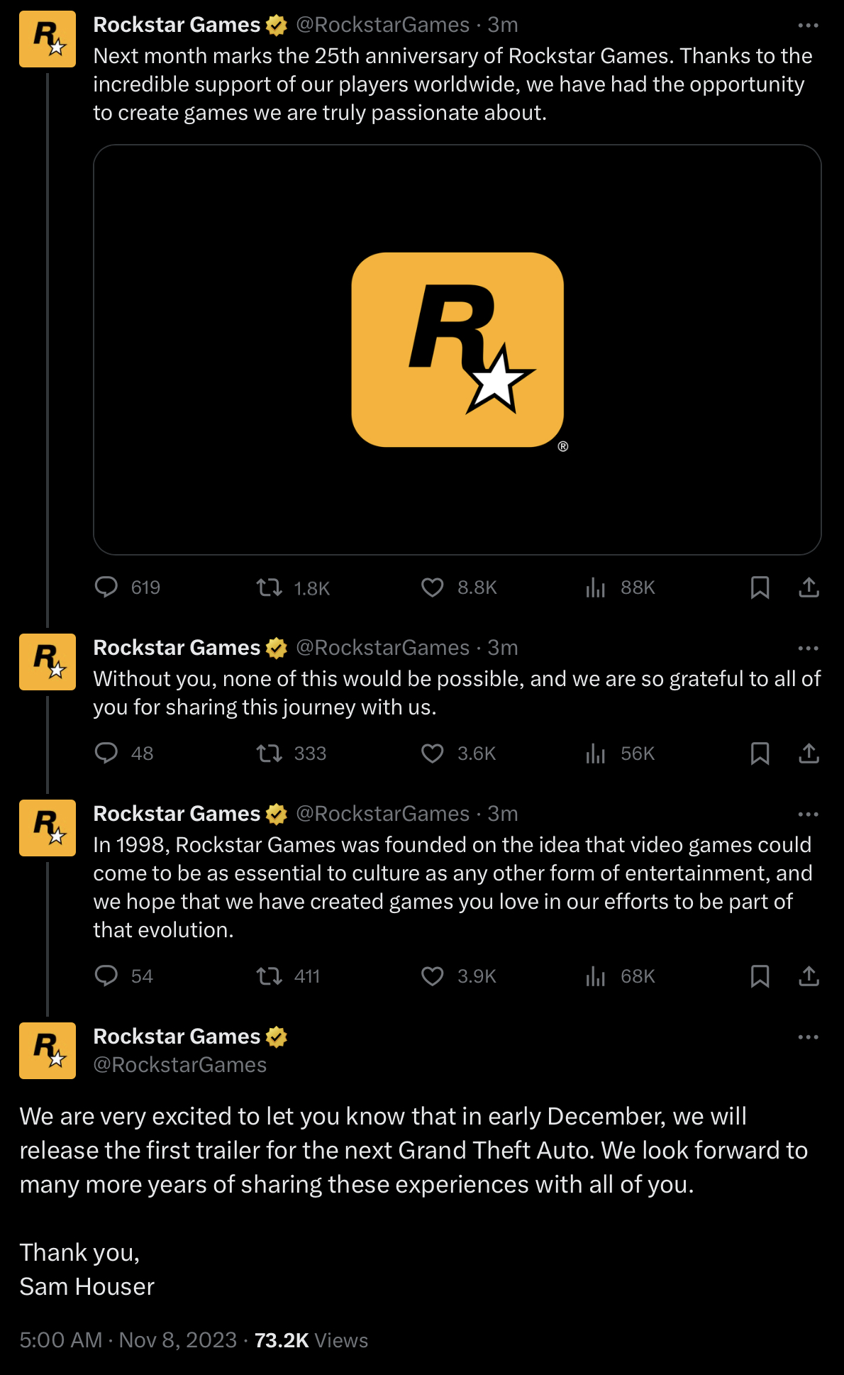 Rockstar Games confirma rumores e anuncia trailer de GTA VI