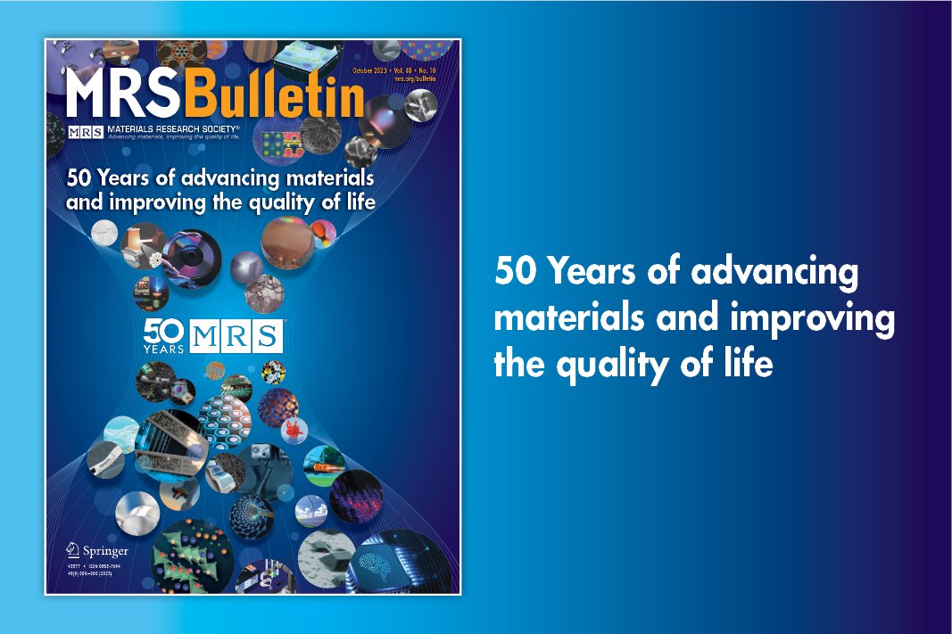 MRSBulletin's tweet photo. In this letter from the editor, #MRSBulletin Editor-in-Chief @gopalrrao reflects on 50 years of #MRS and introduces the topics featured in the first of two special issues celebrating the anniversary. #MRS50Years

https://t.co/yXejPul9zF https://t.co/7WJYghtO3Y