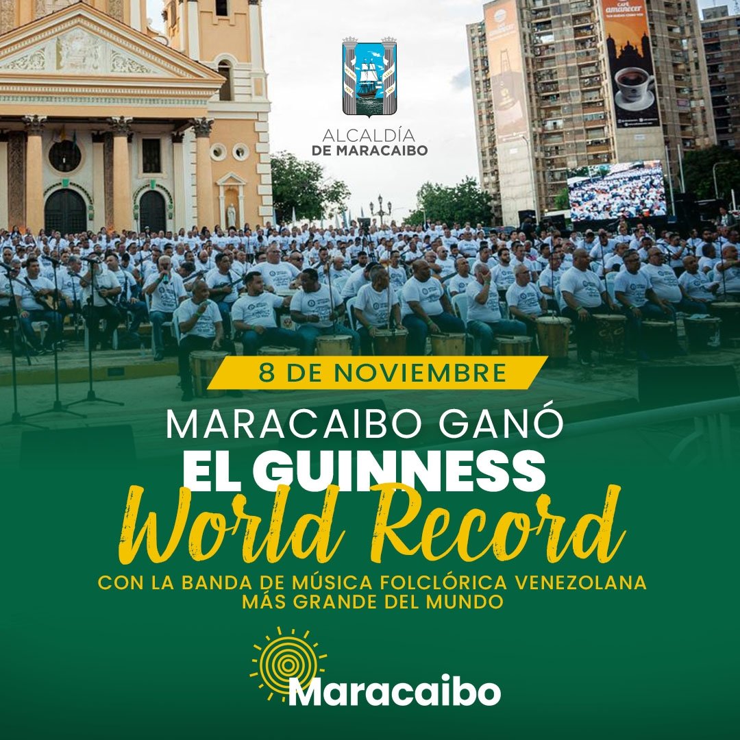 Hace un año Maracaibo ganó para Venezuela el récord mundial por haber reunido el mayor número de músicos en honor al Día del Gaitero y a los 80 años de la coronación de la Virgen de Chiquinquirá. 🔆

Hoy lo volvemos a celebrar. ¡Felicidades!