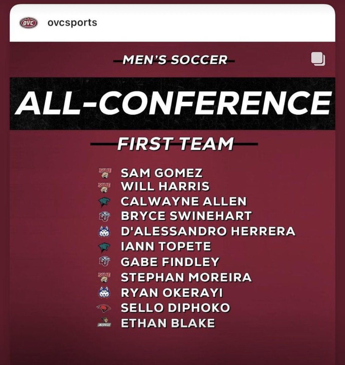 Congrats <a href="/BryceSwinehart/">Bryce Swinehart</a>  for making First Team all Conference.  #LifeToTheFullest