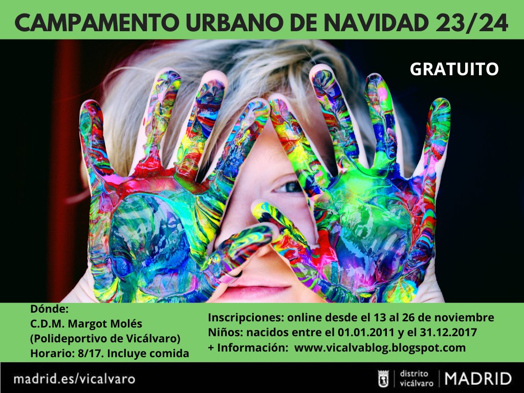 CAMPAMENTOS URBANOS NAVIDAD 23/24.
Aquí tienes toda la información sobre los nuevos campamentos urbanos del distrito de cara a las próximas navidades.
Info completa en:
onx.la/72a95