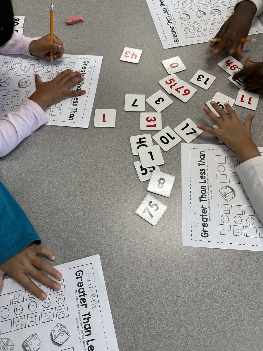 mrs_vallance's tweet photo. Working on greater than, less than and equal to with larger numbers this week! Way to go 1-5!! #hdsbmath https://t.co/d8wDZmyDh8