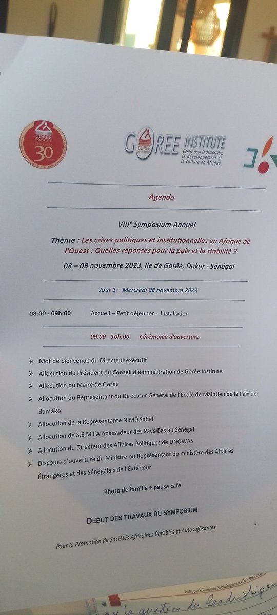 Les crises politiques et institutionnelles en Afrique de l Ouest.: Quelles réponses pour la paix et la stabilité., depuis à Gorée
#GoreeInstitute
#RNDDH