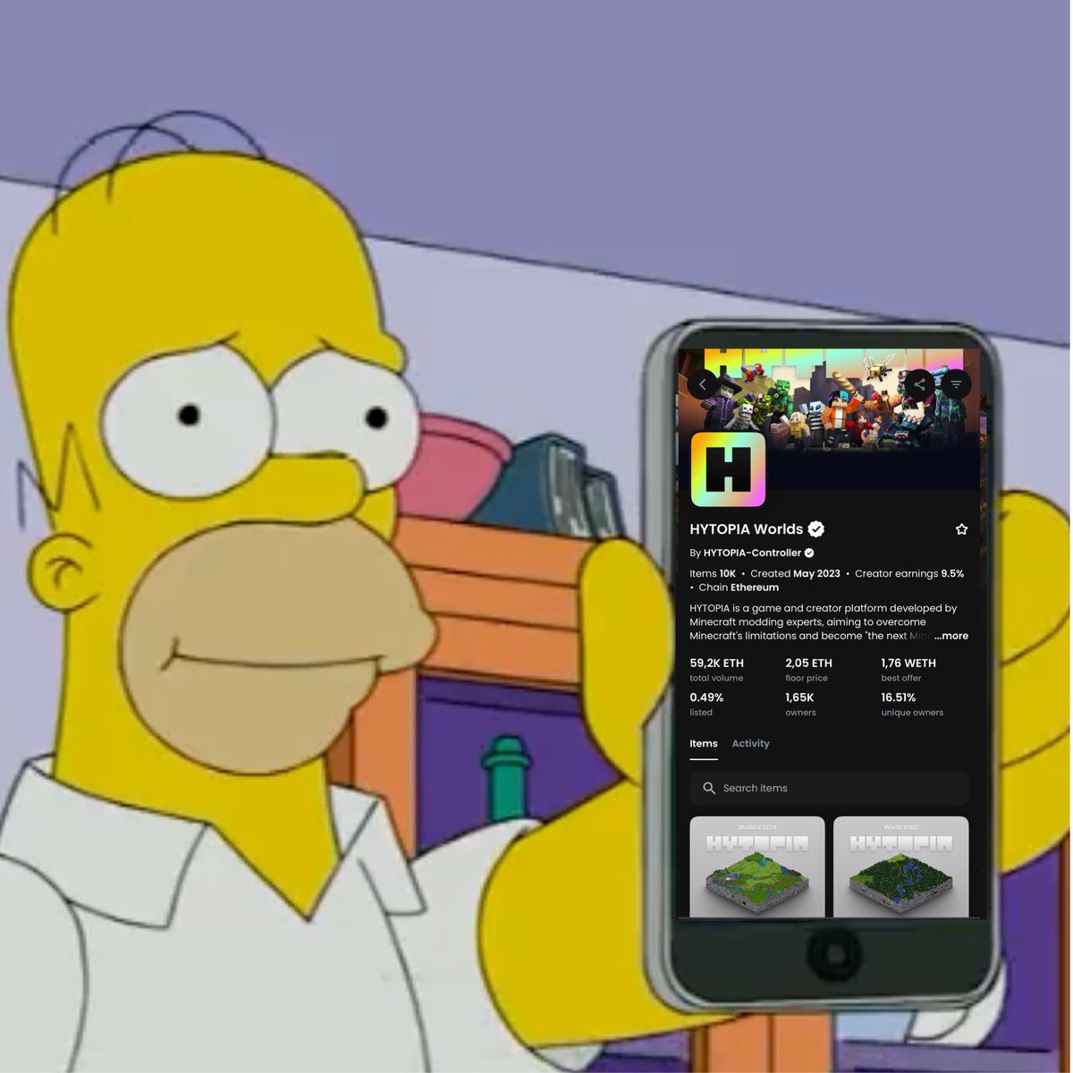 PhaxyHytopian's tweet photo. I watched Simpsons NFT episode frame by frame.

Here's everything you MISSED!
Buy @hytopia https://t.co/YggBDk1VOy