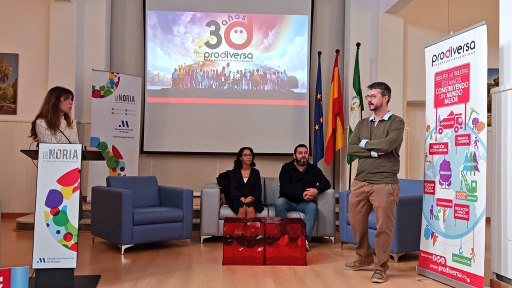 Jornadas provinciales de Integración Social sobre "Buenas prácticas contra las Violencias" de <a href="/Prodiversa/">PRODIVERSA</a> en <a href="/lanoria_mlg/">La Noria</a> con participación del alumnado <a href="/IesPerez/">IES Pérez de Guzmán</a> <a href="/JmfPintor/">IES Pintor JMF</a> y con la colaboración de <a href="/AssociationAted/">Association Talassemtane (ATED)</a> y <a href="/AsocCodenaf/">Asociación CODENAF</a>
➡️ Proyecto financiado por <a href="/CooperacionAND/">AACID</a>