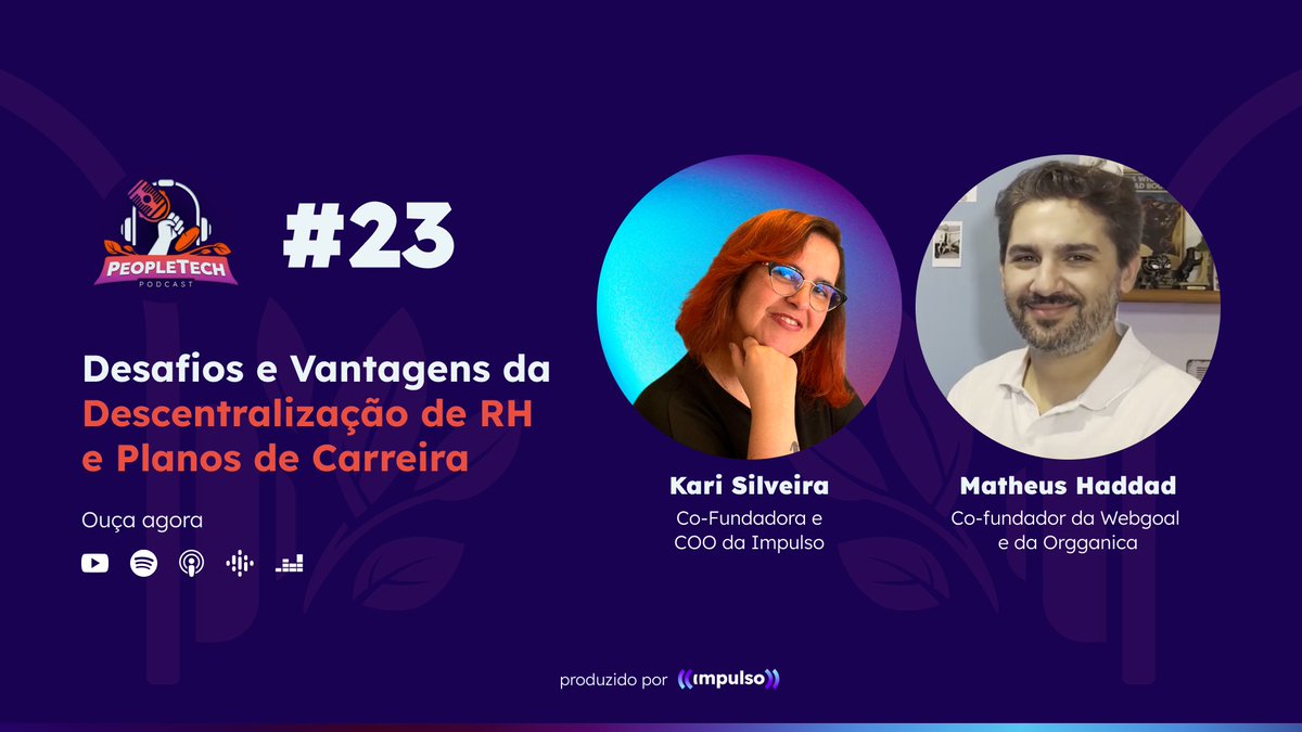 akarisilveira's tweet image. 🎙️ Novo episódio do #PeopleTech no ar. Tive uma conversa ótima com meu amigo @mhaddad, da @webgoal e @orgganica, sobre como o RH descentralizado pode transformar empresas. Venha ouvir dicas valiosas para promover uma cultura centrada nas pessoas. 🔗 impulso.link/BWcpcC