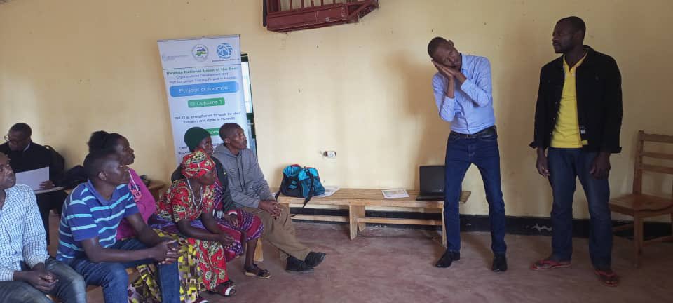 We paid a courtesy Visit to our branch in @RutsiroDistrict under the support of @KuurojenLiitto. There was good communication progress as we continued to aim at breaking communication barriers through #SignLangauge training to the Deaf Community. #NothingForUsWithOutSignLanguage