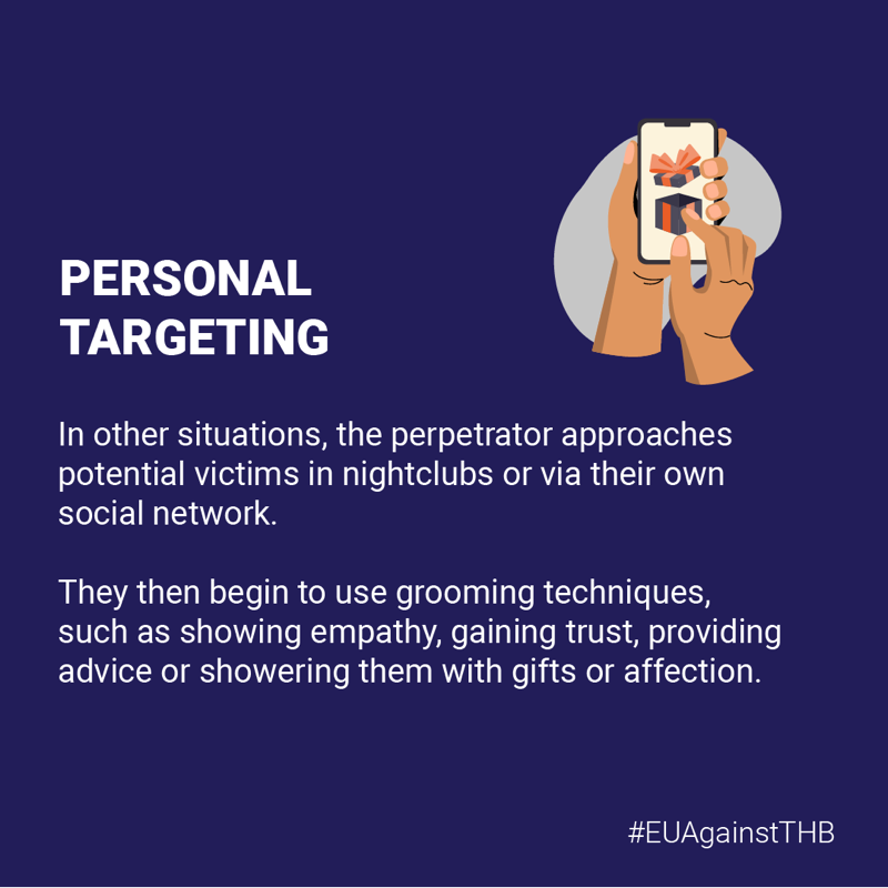 Europol's tweet photo. 🚩 The ‘lover boy’ technique is used by criminals to recruit victims facing economic &amp; social hardship into forced prostitution.

🎯 The perpetrators target victims using the false pretence of wanting to build a relationship with them.

👉 Learn the warning signs.

#EUagainstTHB