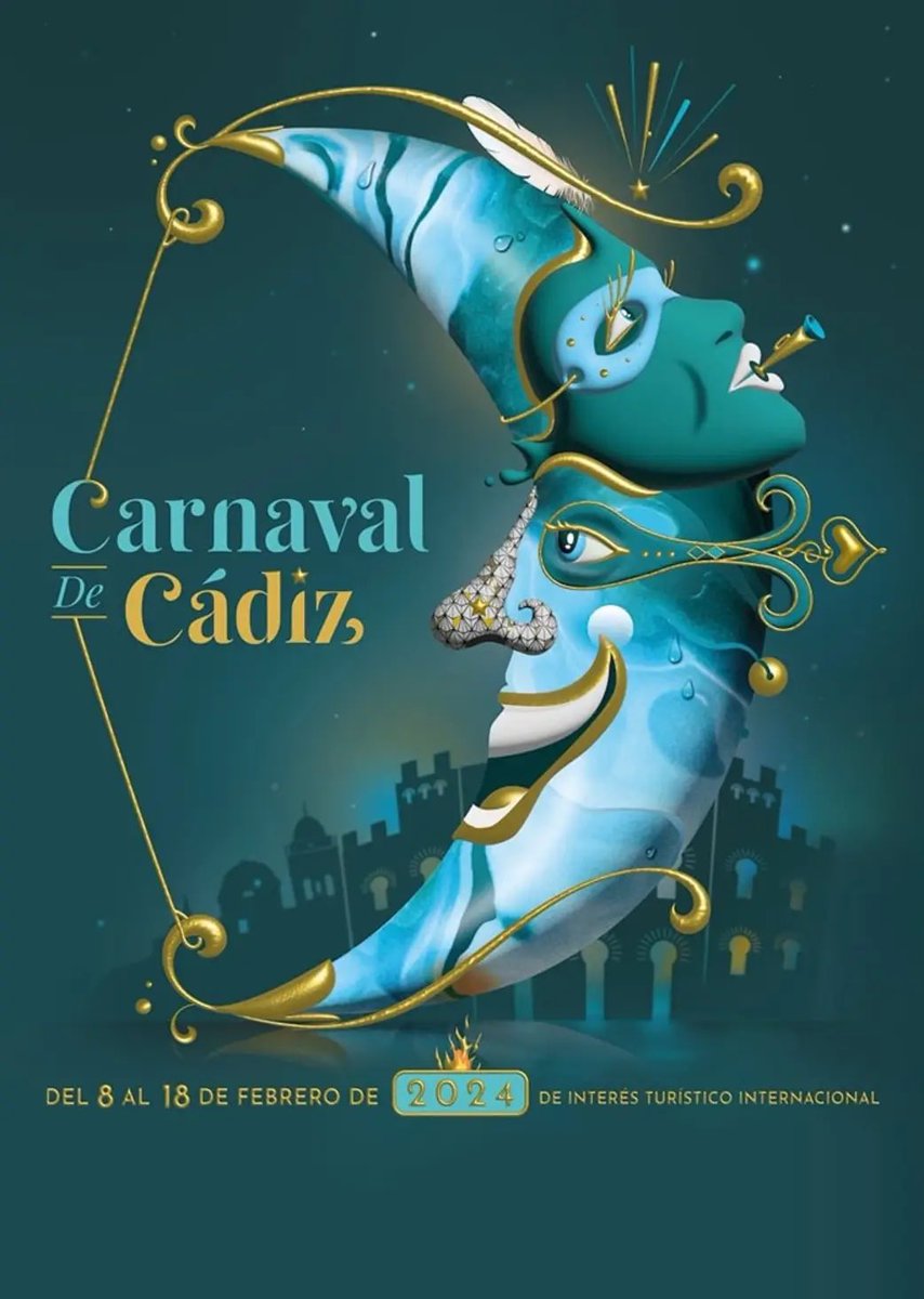 CarnavalCadizTV's tweet photo. Oficial , el cartel del Carnaval 2024
'Hechizo de luna gaditana' de Carlos Ibáñez de
Prado
#carnavaldecadiz2024 #cadiz #carnavaldecadiz https://t.co/fGp0e0DbJp