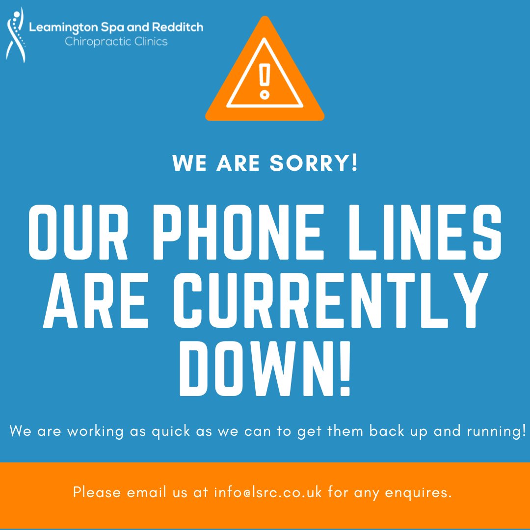 LSRChiro's tweet image. We are so sorry, our phone lines are currently down. Please email us at info@lsrc.co.uk for any enquires