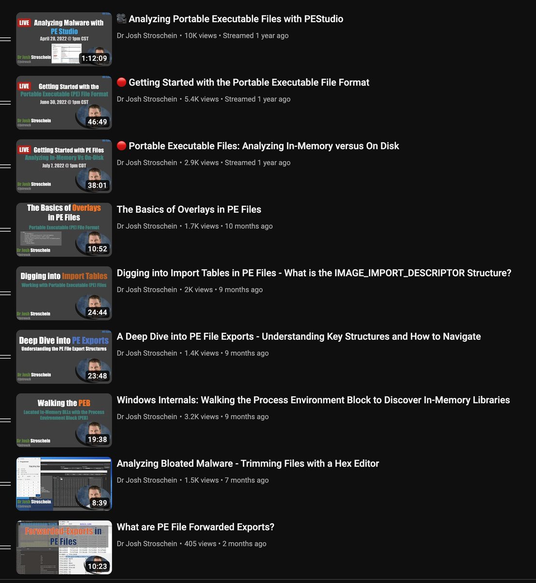 Understanding the #pe file format is key to #reverse #engineering windows executables. If you need help, I have a playlist with over 4 hours of content covering many of the most important aspects on #youtube 👇

▶️ youtube.com/playlist?list=…