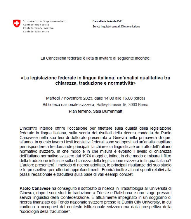 Ieri ho avuto il piacere di discutere dei risultati del mio #dottorato con un gruppo di traduttrici e traduttori della #ConfederazioneSvizzera e di presentare il mio nuovo progetto di #ricerca #postdoc sulla #traduzione istituzionale svizzera da una prospettiva sociologica.