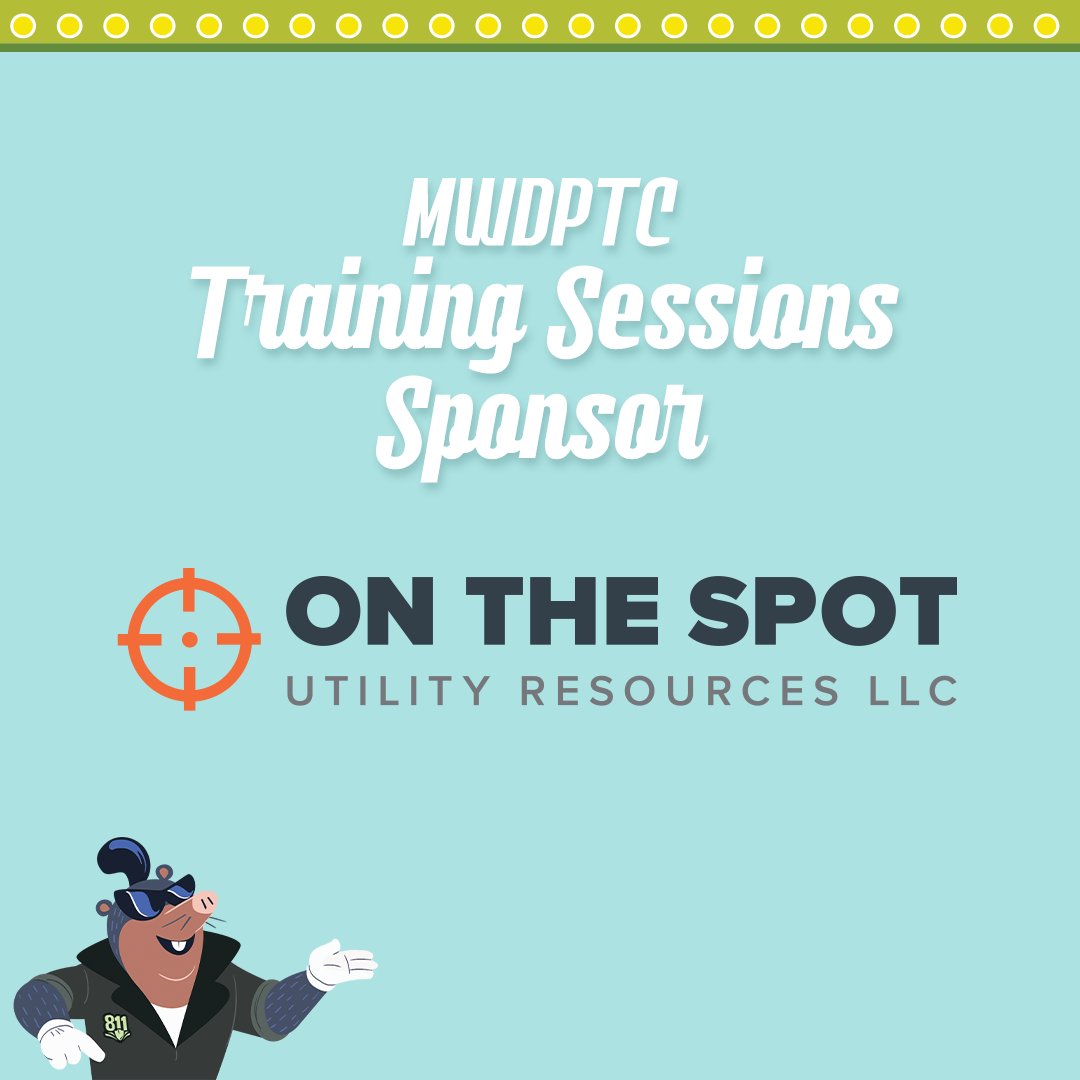 IN811's tweet image. 🥳Thank you to our #MWDPTC Training Sessions Sponsor On the Spot Utility Resources, LLC! This premium sponsorship insures that we are able to bring high quality educational content to our attendees. Thank you, On the Spot Utility Resources, LLC!!! #Indiana811 #811BeforeYouDig