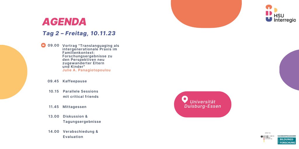 Mercator-Institut (@misprachbildung) on Twitter photo 📢 Am 9. und 10. November findet die erste Veranstaltung des Verbundprojekts HSU-Interregio "#Herkunftssprachen in der Familie" an der <a href="/unidue/">Uni Duisburg-Essen @unidue.bsky.social</a> statt.
Eröffnung & Plenarvorträge werden live übertragen. Den Link zum Stream gibt es hier: tinyurl.com/m5ddbzt9 📢 Am 9. und 10. November findet die erste Veranstaltung des Verbundprojekts HSU-Interregio "#Herkunftssprachen in der Familie" an der <a href="/unidue/">Uni Duisburg-Essen @unidue.bsky.social</a> statt.
Eröffnung & Plenarvorträge werden live übertragen. Den Link zum Stream gibt es hier: tinyurl.com/m5ddbzt9