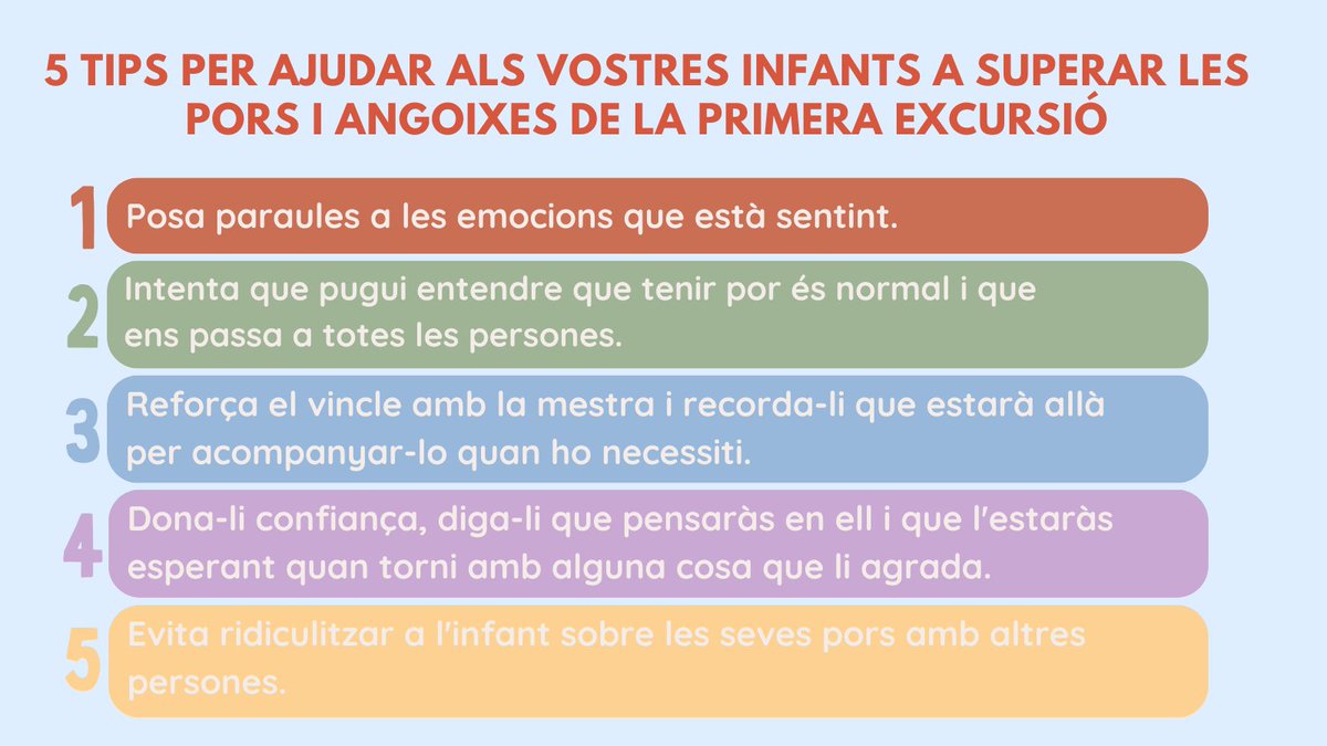 CAT: Us portem 5 consells de part de la Mònica Druguet, doctora en psicologia i psicoterapeuta especialitzada en petita infància i salut perinatal, per ajudar als més petits a gestionar les seves emocions durant les primeres sortides escolars.