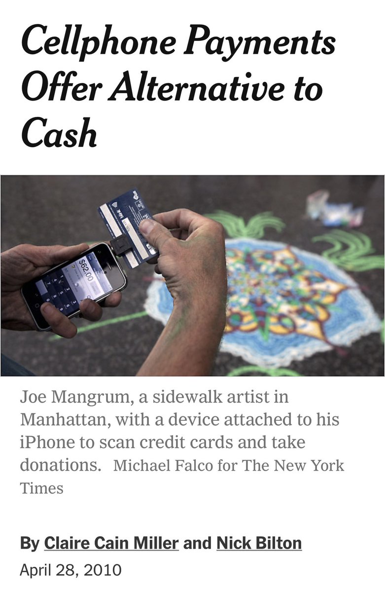 JoeMangrum's tweet photo. Back when I helped @jack swipe right and launch @Square I provided the eye candy for the @nytimes that was gushing all over the new tech that allowed mobile payments ... full story link in comments https://t.co/NBMF7v73gc