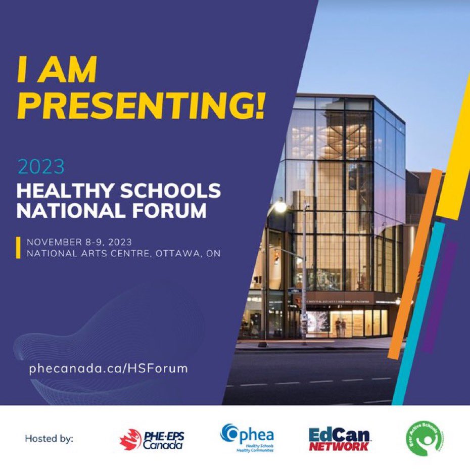 Come visit @opheacanada at the #HSForum2023 at the Exhibitors Marketplace! We’re also presenting today: 📍 F-1 Healthy School Work is a Journey @PHECanada @EverActiveAB 📍 F-2 Equity Feels Like Belonging; Prompts to Provoke within a Healthy School @Supportphe