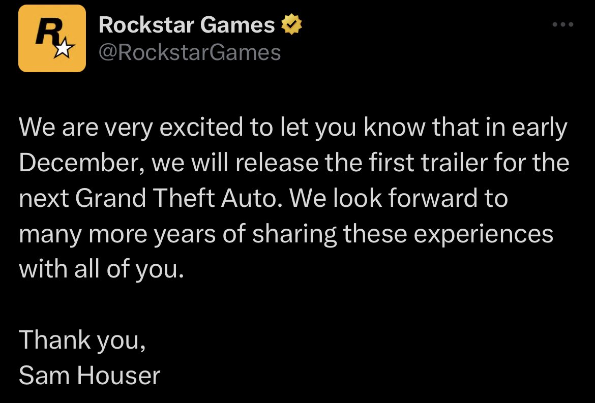 Grand Theft Auto 6 Trailer Reveal Finally Happening In December