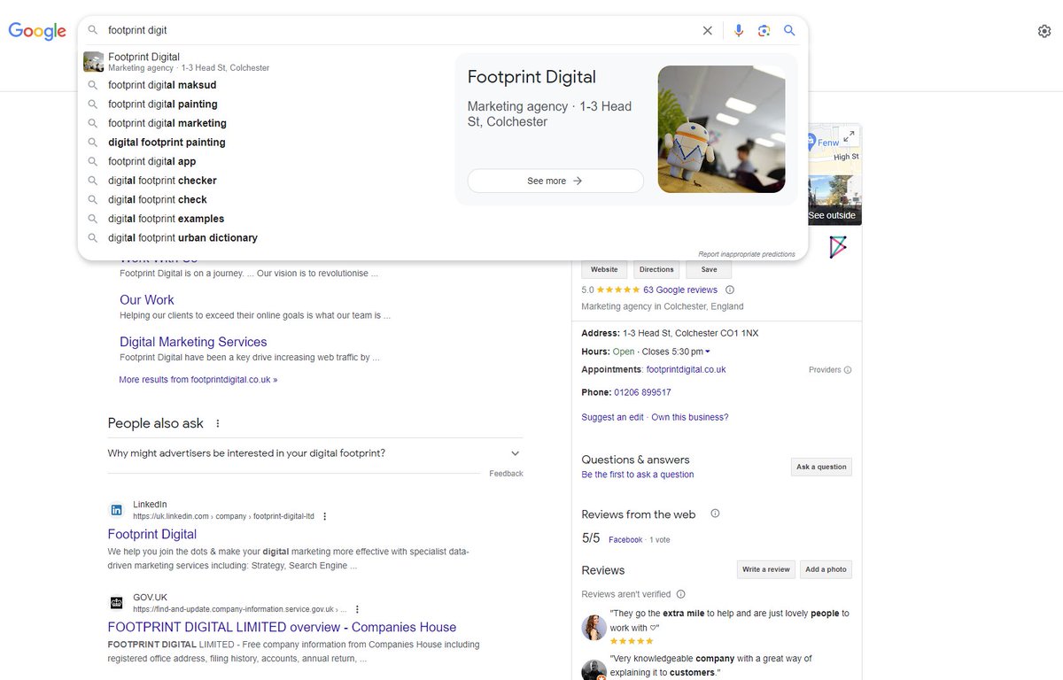 Google showing business information cards in the search box - haven't see this before? It is a test? <a href="/rustybrick/">Barry Schwartz</a> 🤷‍♂️