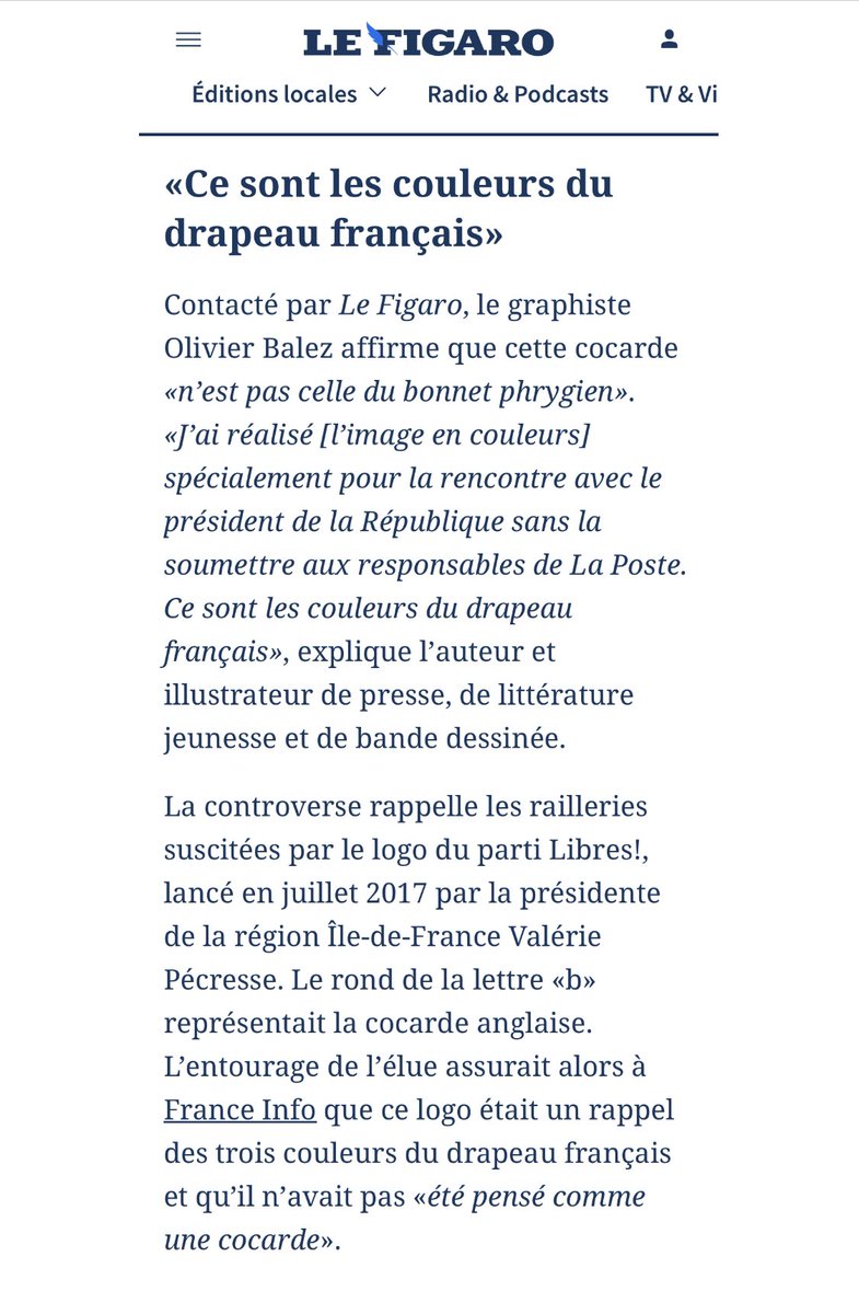 OL_C3307's tweet photo. Ce dessinateur a donc improvisé les couleurs au dernier moment pour la venue du PR #Macron, puisque le timbre sera monochrome. 🤨 Mais cette erreur est symbolique de l’effondrement français. 
#TimbrePoste 🇫🇷 @Editions_Yvert @toutsurletimbre https://t.co/FS86RTfs1P